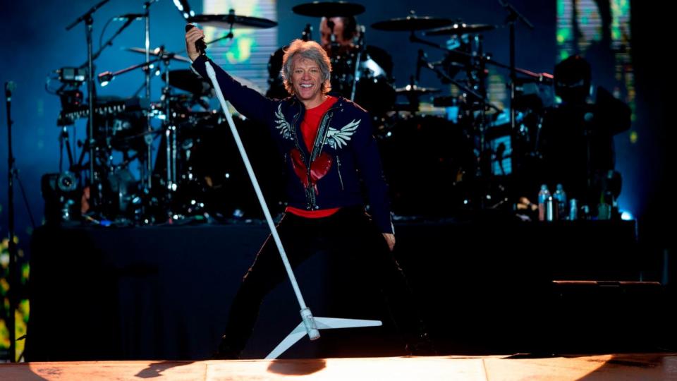 PHOTO: Jon Bon Jovi performs with the rock band Bon Jovi during Rock in Rio festival at the Olympic Park, Rio de Janeiro, Brazil, Sept. 29, 2019.  (Mauro Pimentel/AFP via Getty Images)
