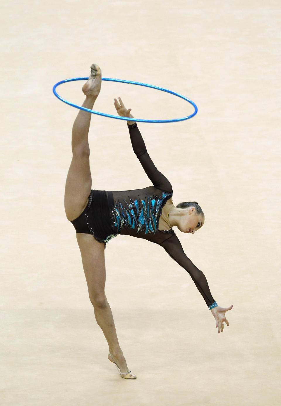 LONDON, ENGLAND - JANUARY 18: Ganna Rizatdinova of Ukraine in action in the Individual All-Around Final during the FIG Rhythmic Gymnastics at North Greenwich Arena on January 18, 2012 in London, England. (Photo by Ian Walton/Getty Images)