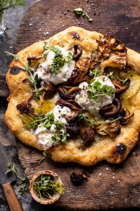 <p>Half Baked Harvest</p><p>Easy potato and wild mushroom burrata pizza is perfect for nights when you’re looking for a really good pizza…that’s also homemade, vegetable-filled, and cheesy.</p><p><strong>Get the recipe: <a href="https://www.halfbakedharvest.com/potato-and-wild-mushroom-burrata-pizza/" rel="nofollow noopener" target="_blank" data-ylk="slk:Potato and Wild Mushroom Burrata Pizza;elm:context_link;itc:0;sec:content-canvas" class="link rapid-noclick-resp"><em>Potato and Wild Mushroom Burrata Pizza</em></a></strong></p>