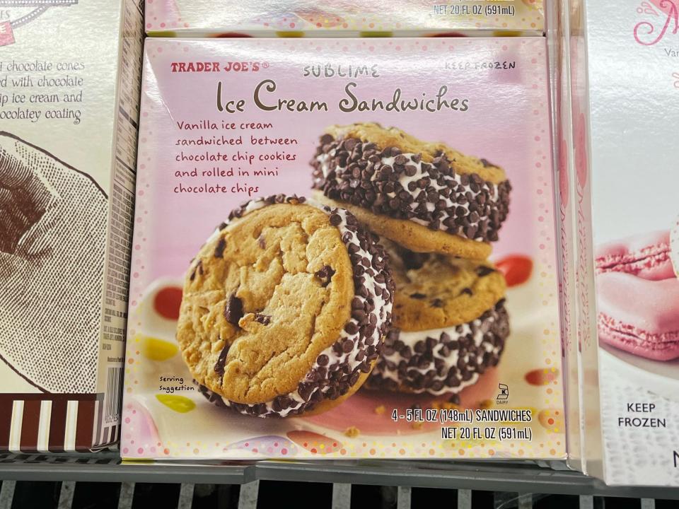 Boxes of Sublime ice-cream sandwiches at Trader Joe's