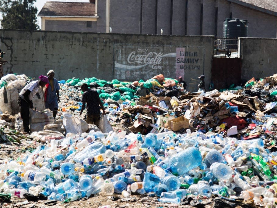 Plastic waste fills a dumpsite in Nairobi, Kenya, where countries in March agreed to start negotiating a global treaty on plastic pollution.
