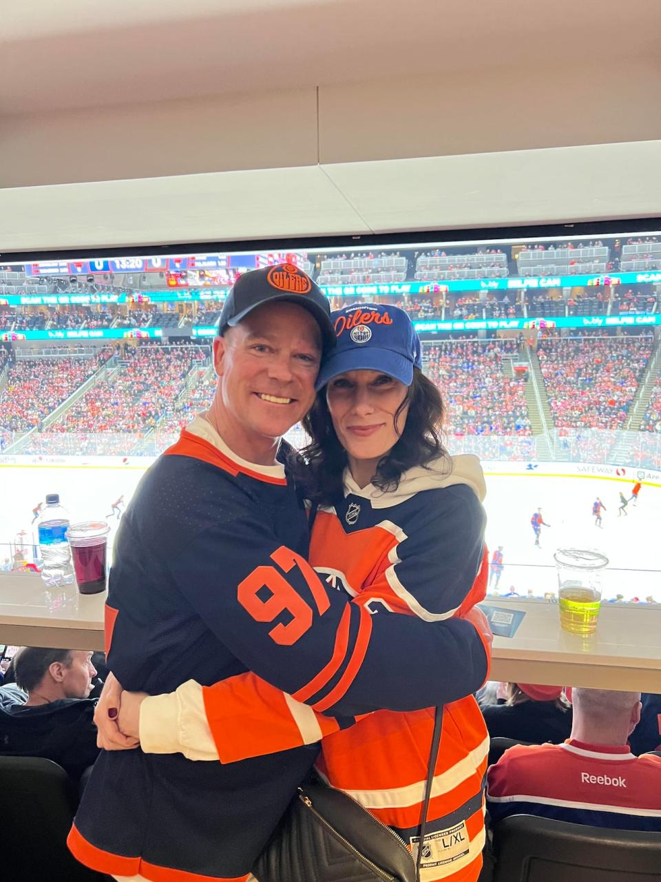 Troy and Jill Kocur got a chance to see the Oilers play in Edmonton during their final series against the Florida Panthers.