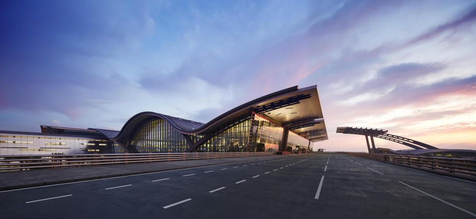 This undated image released by the New Doha International Airport (NDIA) shows an empty main terminal building of the Hamad International Airport which was supposed to open Monday, April 1, 2013, in Doha, Qatar. The chief overseer of Qatar's new international airport said in a statement Monday, just hours before the scheduled inaugural flight, that the opening of the facility has been delayed because of the need to address new safety requirements. (AP Photo/NDIA)