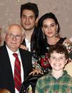 NEW YORK, NY - DECEMBER 12: (L-R) Richard Mayer, Katy Perry and John Mayer pose for photos with cast members from "A Christmas Story, The Musical" Broadway Performance at Lunt-Fontanne Theatre on December 12, 2012 in New York City. (Photo by Astrid Stawiarz/Getty Images)