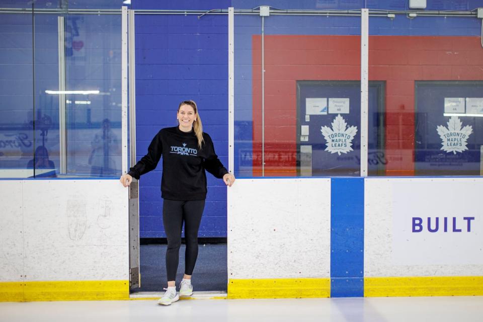 Natalie Spooner joins players and staff with Toronto’s new Professional Women’s Hockey League team at a media availability ahead of training camp on Wednesday.