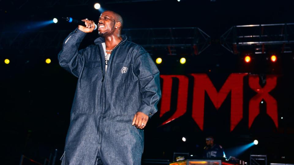 DMX performs at the Hard Knock Life Tour at the Continental Airlines Arena.