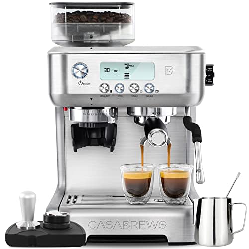 CASABREWS Espresso Machine with Grinder, 20 Bar Professional Espresso Maker with Milk Frother Steam Wand, Barista Cappuccino Latte Machine with LCD Display, Coffee Machine Gift for Dad, Mom or Wife (AMAZON)
