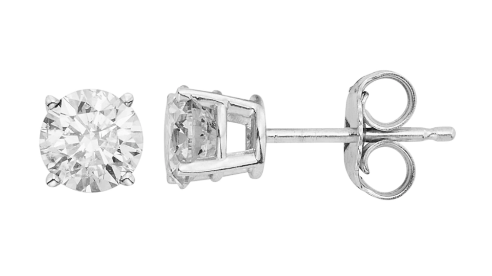 You won’t believe the price of these round-cut diamond studs.
