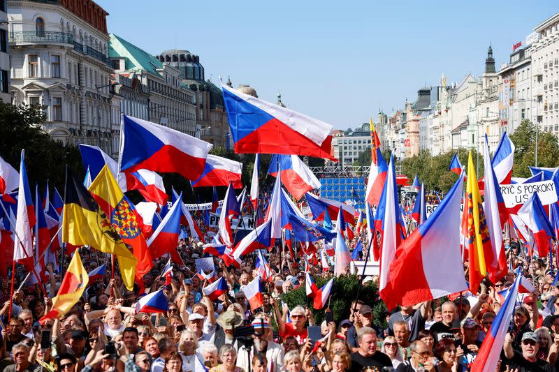 Anti-government protest, in Prague