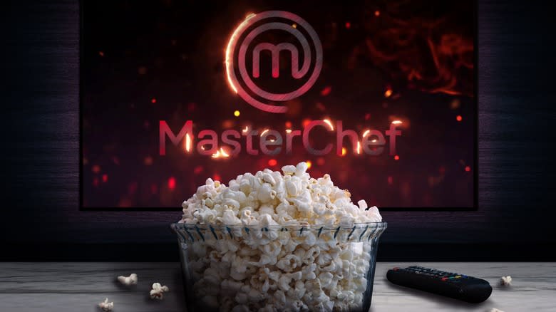 'MasterChef' logo and popcorn