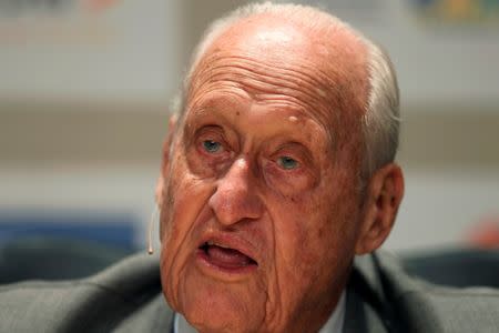 Former FIFA President Joao Havelange attends the Soccerex global convention at Copacabana beach in Rio de Janeiro, November 22, 2010. REUTERS/Bruno Domingos/File photo