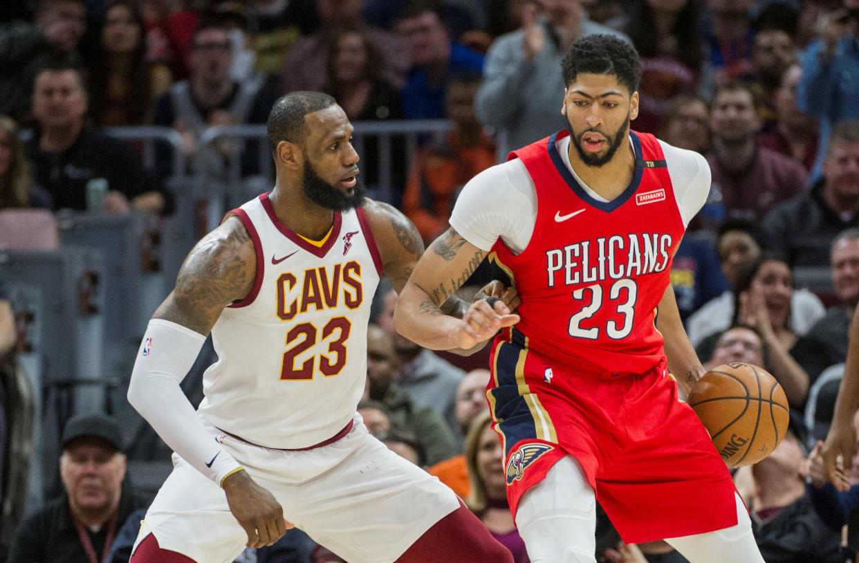 LeBron James is chasing a fifth career MVP, while Anthony Davis going for both MVP and Defensive Player of the Year. The two will have to fight it out with James Harden for the league’s top honor. (AP Photo)