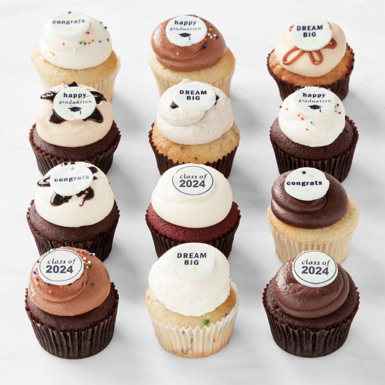 <p><a href="https://go.redirectingat.com?id=74968X1596630&url=https%3A%2F%2Fwww.williams-sonoma.com%2Fproducts%2Fgeorgetown-cupcake-graduation-cupcakes-2021%2F%3Fpkey%3Ds~graduation%2Bfood~11%26sbkey%3Ddefault&sref=https%3A%2F%2Fwww.oprahdaily.com%2Fstyle%2Fg39947114%2Fbest-graduation-gifts-for-her%2F" rel="nofollow noopener" target="_blank" data-ylk="slk:Shop Now;elm:context_link;itc:0;sec:content-canvas" class="link rapid-noclick-resp">Shop Now</a></p><p>Graduation Cupcakes, Set of 12</p><p>$69.95</p><span class="copyright">Georgetown Cupcakes</span>