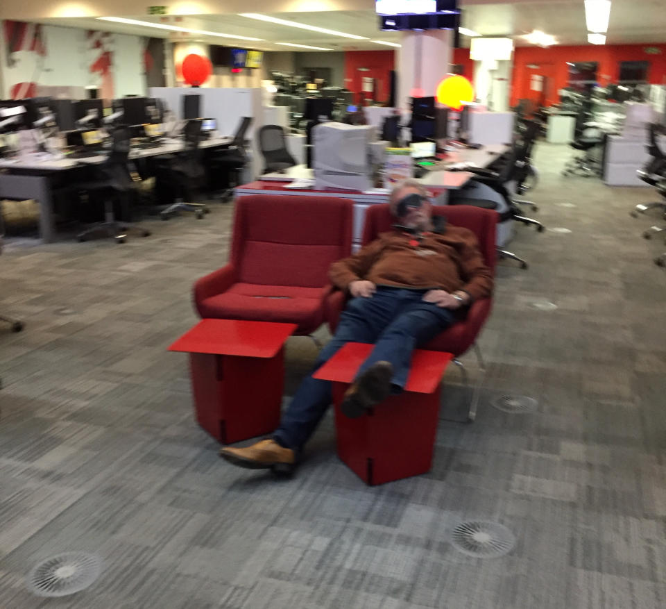 And relax: The whistle-blower said some sleeping staff have worked for the BBC for 20 years (SWNS)