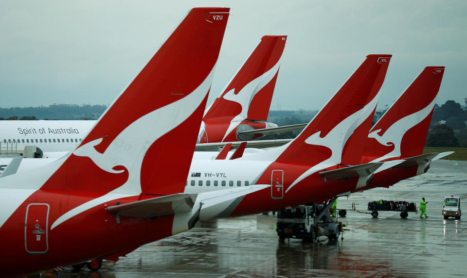 Qantas aircraft are seen on the tarmac at Melbourne International Airport in Melbourne, Australia, November 6, 2018. Picture taken November 6, 2018. REUTERS/Phil Noble