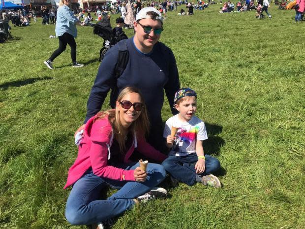Dorset Echo: Jo Gregory from Eastleigh and Will Harrison from the Isle of Wight, with their son Jacob
