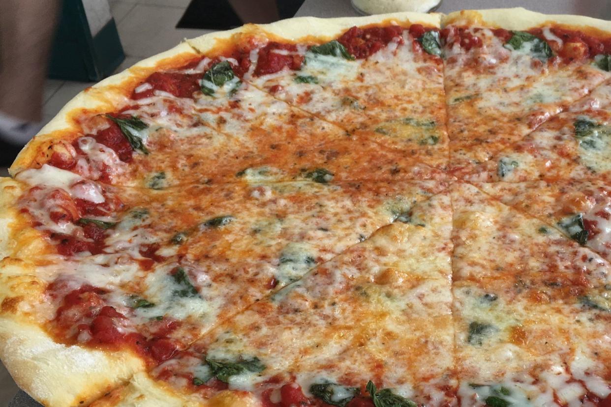 cheese pizza with basil from guido's