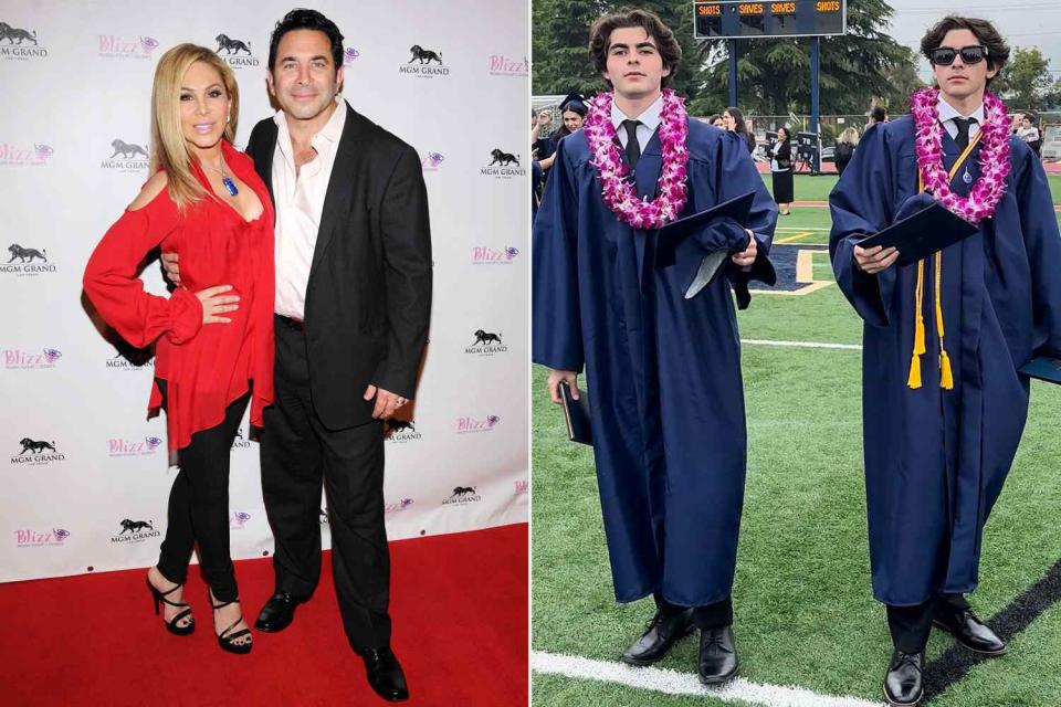 <p>Shutterstock; Adrienne Maloof/Instagram</p> (L-R) AdrienneNassif and Dr Paul Nassif, Collin and Christian Nassif