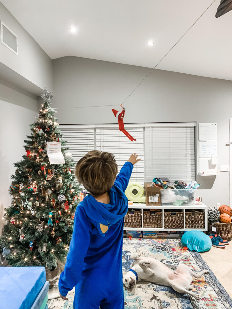 Grayson's scout elf, Sugar Cookie, spent 24 days challenging Grayson to find the magic of the holidays through acts of service and showing kindness to loved ones. (Photo: Lauren Eggert)