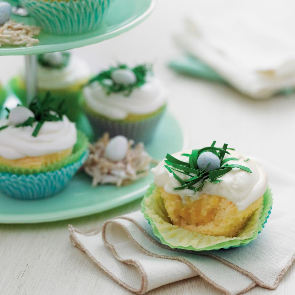 Pineapple-Coconut Cupcakes with Buttermilk-Cream Cheese Frosting