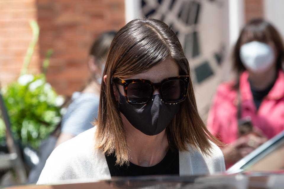 MADRID, SPAIN - JUNE 24: Alba Santana leaves the cemetery of La Almudena, on June 24, 2021, in Madrid, Spain. (Photo By Oscar Ortiz/Europa Press via Getty Images)