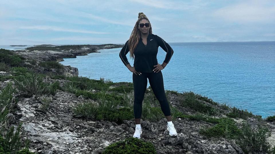 Serena on hike on cliff