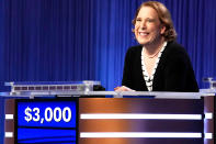 <p>Schneider, an engineering manager from California, made history this month in setting <a href="https://people.com/tv/jeopardy-contestant-amy-schneider-makes-history-winning-streak/" rel="nofollow noopener" target="_blank" data-ylk="slk:the second-longest;elm:context_link;itc:0;sec:content-canvas" class="link ">the second-longest</a> consecutive winning streak at 39 games.</p> <p>In other firsts, the 42-year-old is the first woman to win over one million dollars in regular-season play, and is the <a href="https://people.com/tv/first-trans-jeopardy-contestant-to-make-tournament-of-champions-incredibly-grateful/" rel="nofollow noopener" target="_blank" data-ylk="slk:first transgender contestant;elm:context_link;itc:0;sec:content-canvas" class="link ">first transgender contestant</a> to qualify to compete in the game show's <em>Tournament of Champions</em>.</p> <p>Schneider has won $1,382,800 from the game show to date.</p>