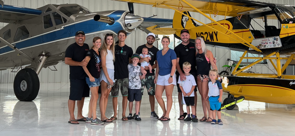 Dwayne and Julie Clemens, left, run their Clemens Aviation with their family and have just acquired Midwest Corporate Aviation. “I couldn’t do this without the whole family,” Dwayne Clemens said. “We’re all jet pilots and active aviators.”
