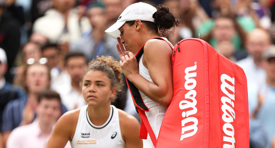 Madison Keys was gutted after being forced to retire with injury in her fourth round match at Wimbledon. Pic: Getty