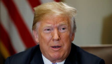 FILE PHOTO: U.S. President Donald Trump addresses a cabinet meeting at the White House in Washington, U.S., July 18, 2018. REUTERS/Leah Millis