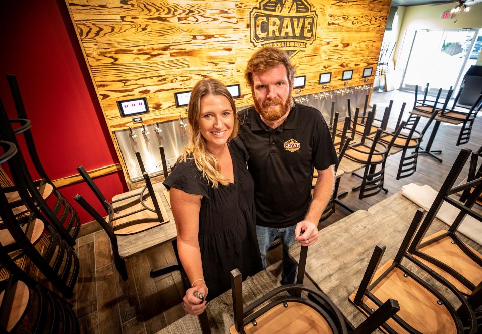 Leanne Hudson and her husband, Tyler, opened Crave Hotdog & Barbecue in North Lakeland in November.