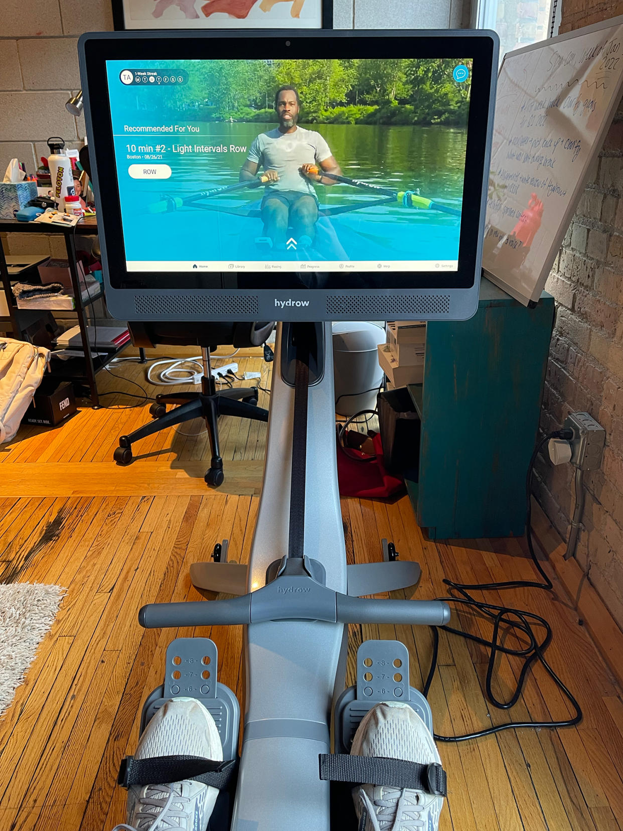 Hydrow rower video screen