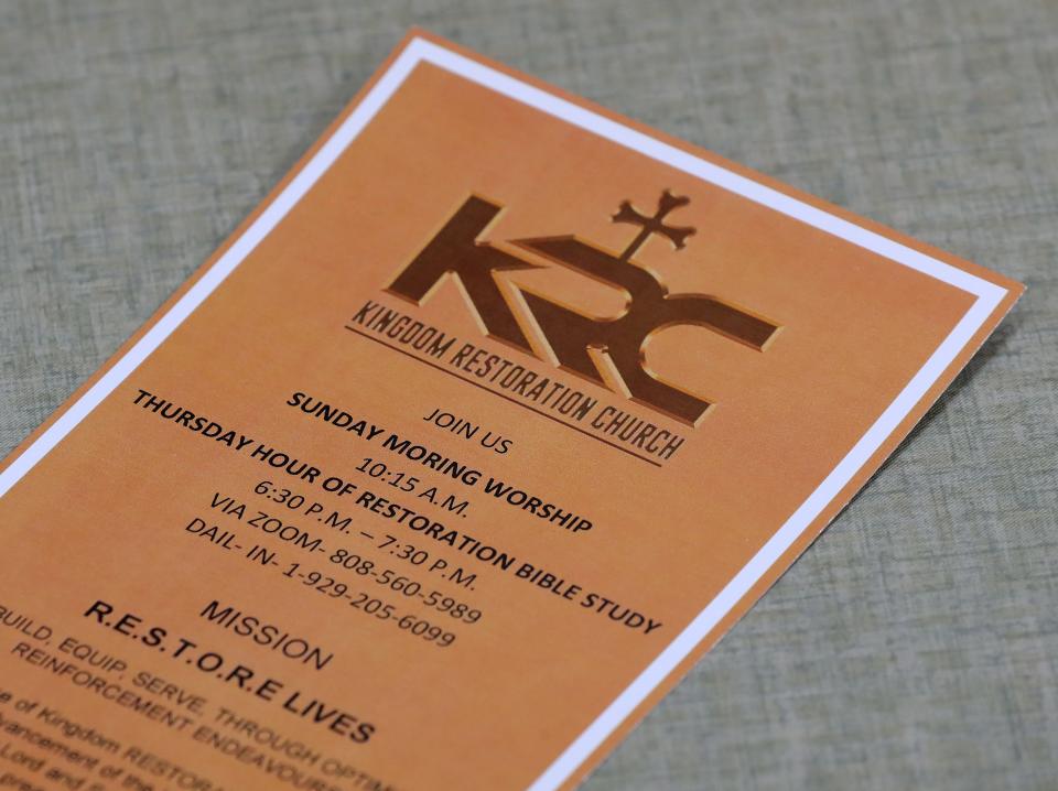Flyers with information about Kingdom Restoration Church will be distributed Sunday when the Highland Square congregation worships in its new home in Akron.