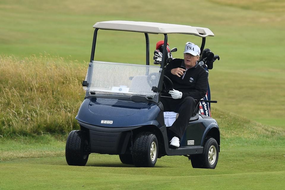 A campaign group is pushing for the ‘McMafia Rule’ to be implemented to investigate The Trump Organization’s business dealings at golf courses in Scotland (Getty Images)