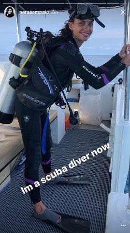 <p>All geared up and ready to go, Scuba Sara is that you?</p>