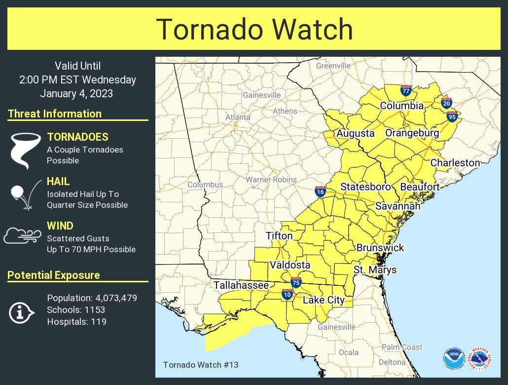 Tornado watches have been issued for more areas as strong thunderstorms move east.