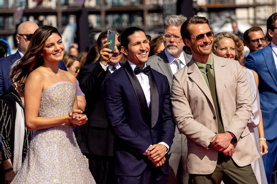 Monica Barbaro, Danny Ramirez and Glen Powell - Credit: Emma McIntyre/WireImage