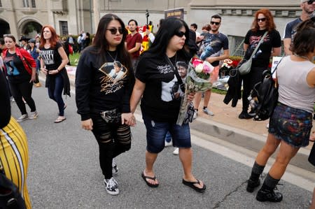 Fans gather at Forest Lawn Cemetery ten years after the death of child star turned King of Pop, Michael Jackson, in Glendale, California