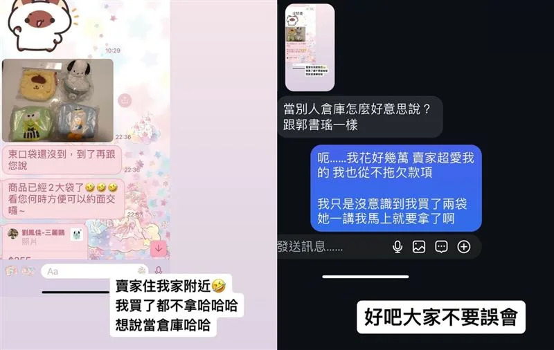 丹妮婊姐網購沒拿開玩笑稱「想說當倉庫」。（圖／翻攝自丹妮婊姐IG）