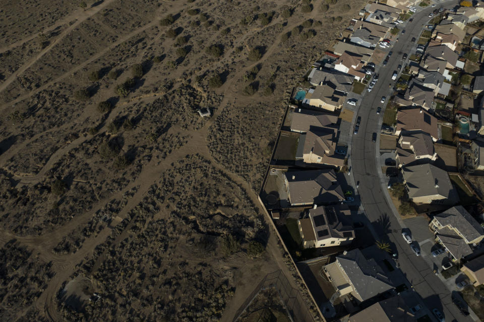 A general view of Hesperia, Calif. is seen Thursday, Dec. 8, 2022. Voters in one of Southern California's largest counties have delivered a pointed if largely symbolic message about frustration in the nation's most populous state: Officials will soon begin studying whether to break free from California and form a new state. (AP Photo/Jae C. Hong)