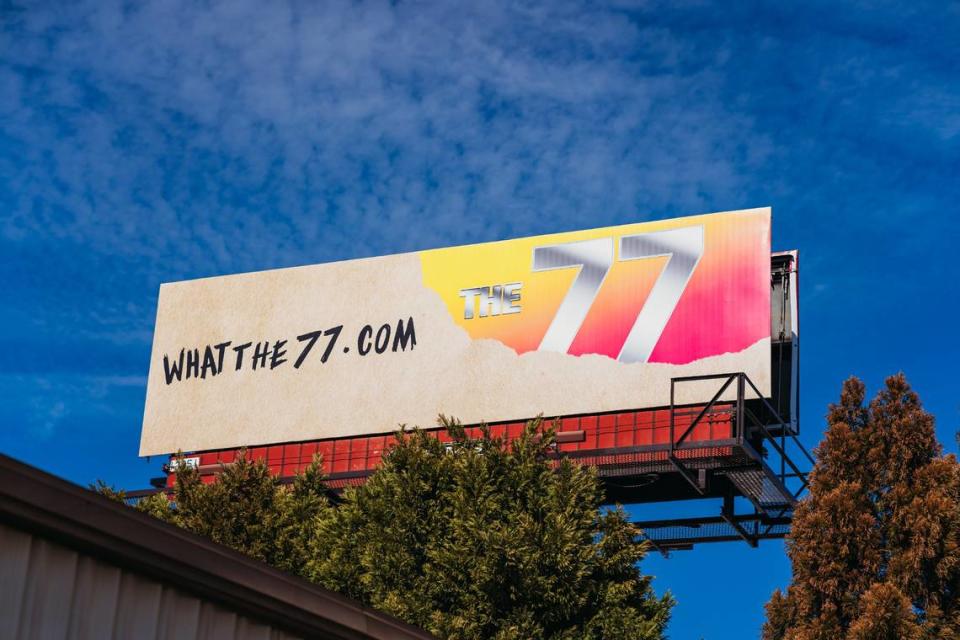 On Thursday, the great mystery behind the 77s in Charlotte was revealed via billboard.