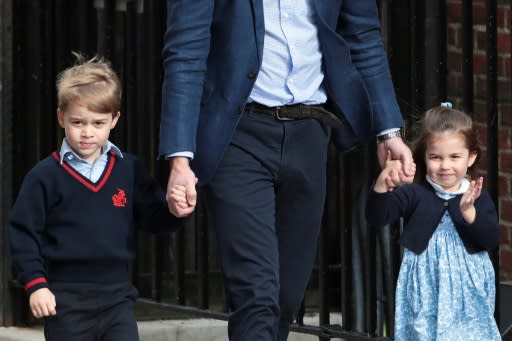 Princess Charlotte (R), pictured in April 2018 with her brother Prince George (L) with their father Prince William, will be a bridesmaid