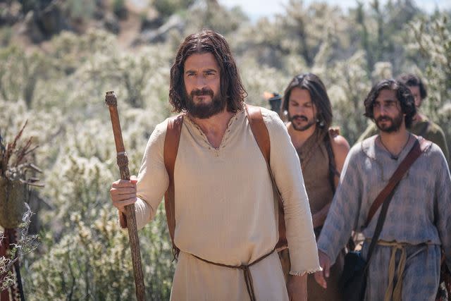 <p>The Chosen and Mike Kubiesy</p> Jonathan Roumie as Jesus in season 4 of 'The Chosen.'