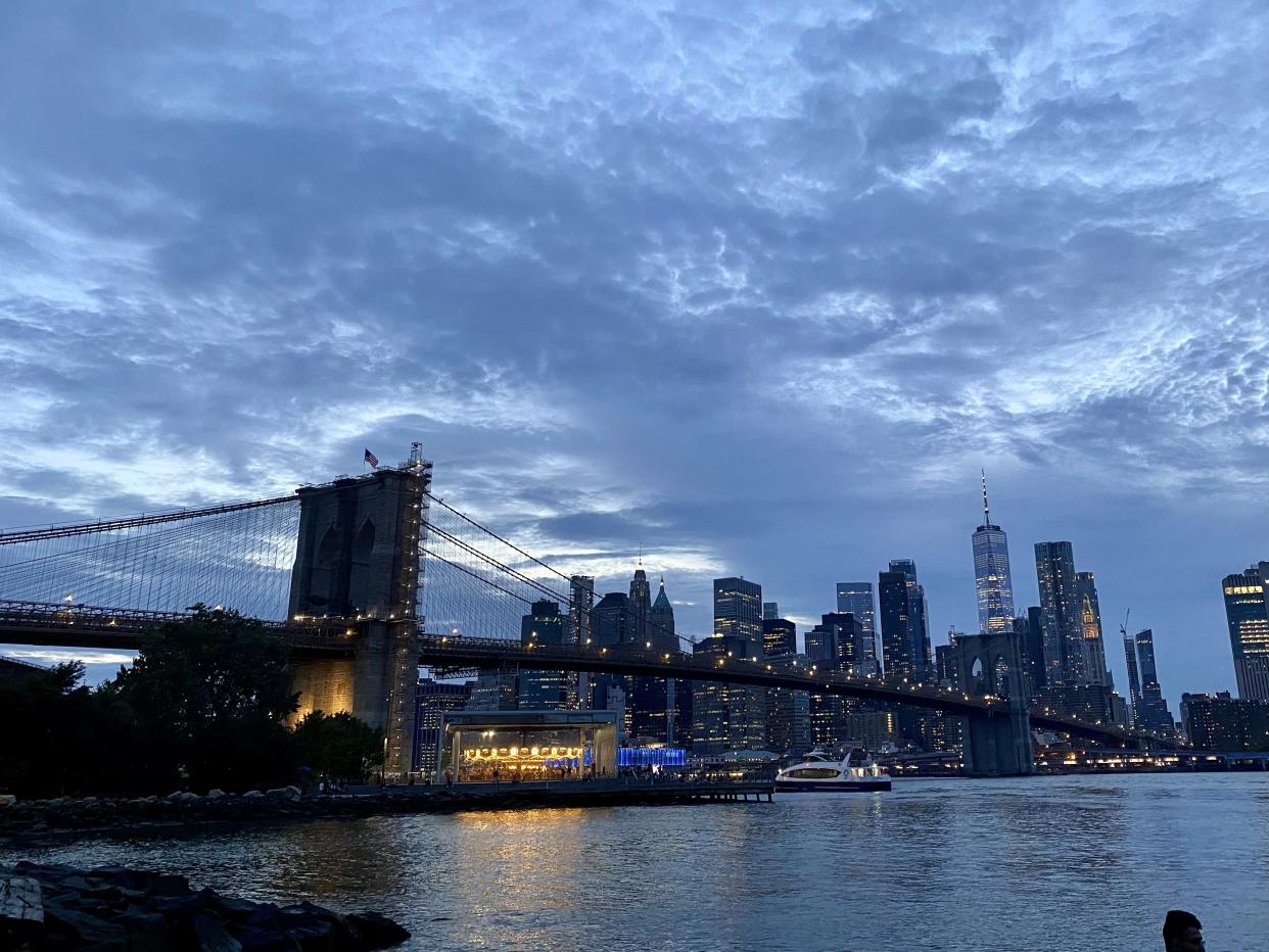 View of the Brooklyn Bridge from DUMBO.