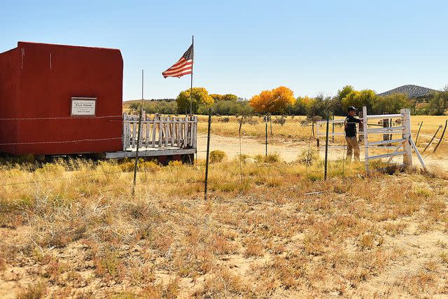 Sam Wasson/Getty The entrance to Bonanza Creek Ranch, where 'Rust' shot in New Mexico
