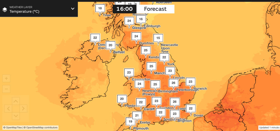 The hottest temperatures of the year so far are expected over the next few days. (Met Office)