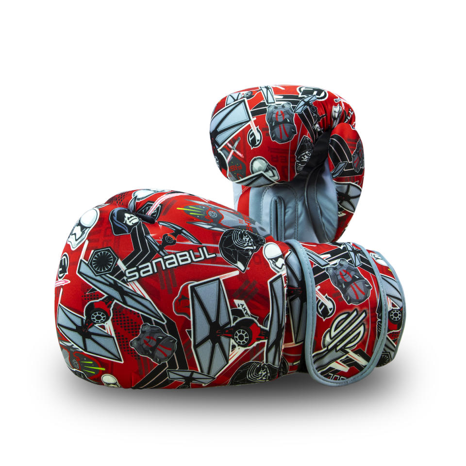 A pair of red Star Wars Empire boxing gloves