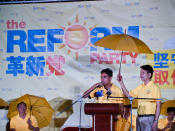 Prabu Ramachandran gave a passionate speech. (Yahoo! photo/Alvin Ho)