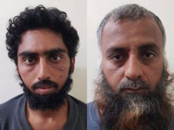 Alleged Isis members Abed al-Azem Rajhoud and Fadel al-Rahman Jad, from Pakistan, have been detained in Syria (SDF)