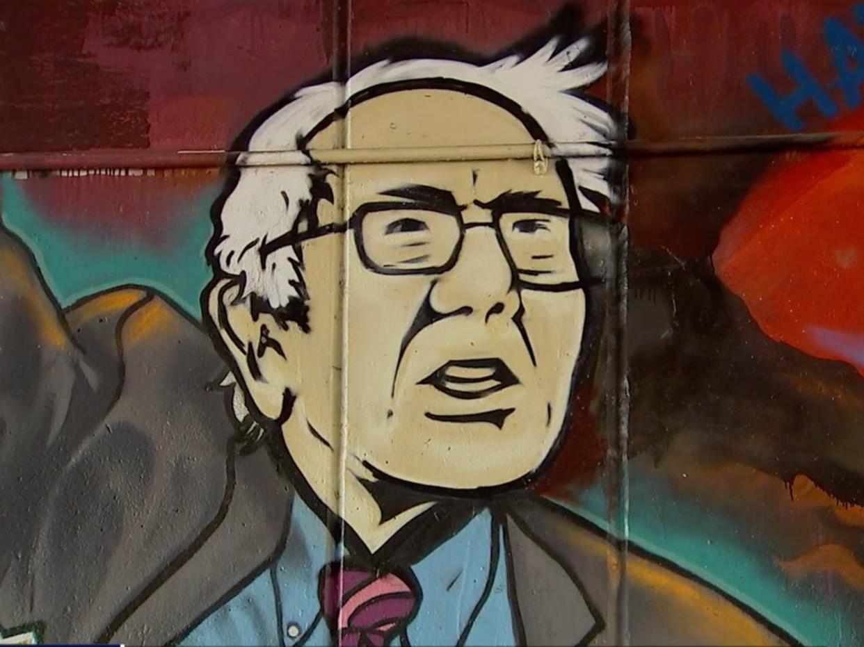 <p>The fixed mural of Bernie Sanders in Washington, DC</p> ((Fox 5))